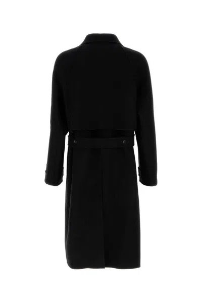 Gucci Coat Wool Blend Belted Waist In Black
