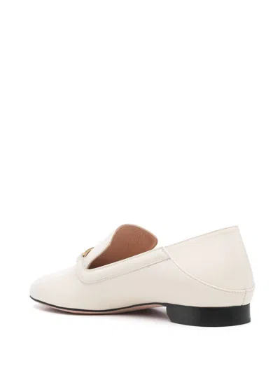 Bally Loafers With Gold-tone Hardware And Stacked Heel In Beige
