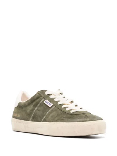Golden Goose Low Top Sneakers In Calf Suede In Green