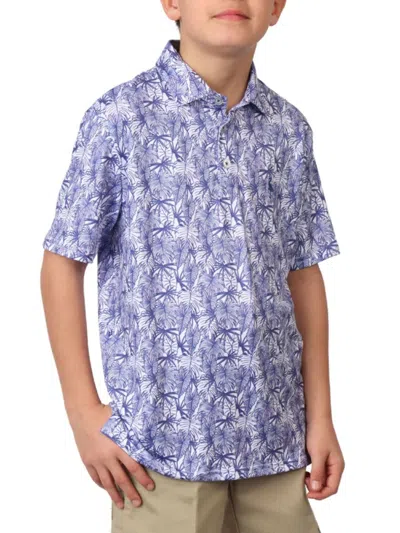 Tailorbyrd Boy's Tree Print Polo In Navy