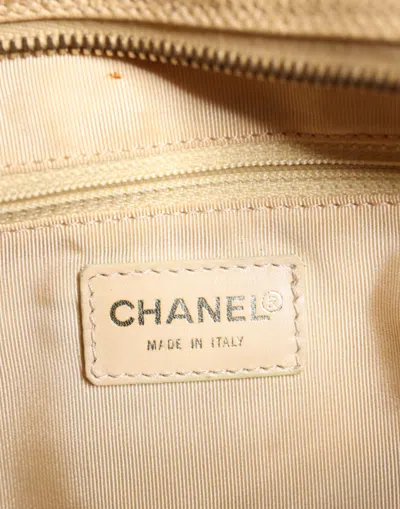 Pre-owned Chanel Beige Caviar De Coco Chain Leather Purse Women's Bag
