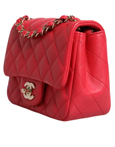 Pre-owned Chanel Pink Matelasse Chain Shoulder Lambskin Purse Women's Mini