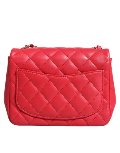 Pre-owned Chanel Pink Matelasse Chain Shoulder Lambskin Purse Women's Mini