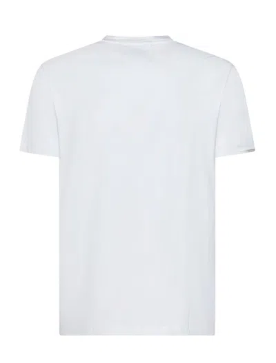 Emporio Armani White Logo Embroidery T-shirt In White