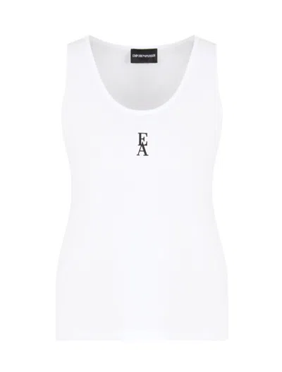 Shop Emporio Armani Top In Optical White
