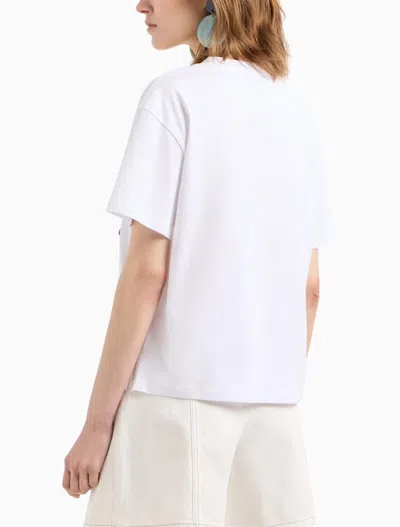 Emporio Armani Relaxed Fit T-shirts In Optical White