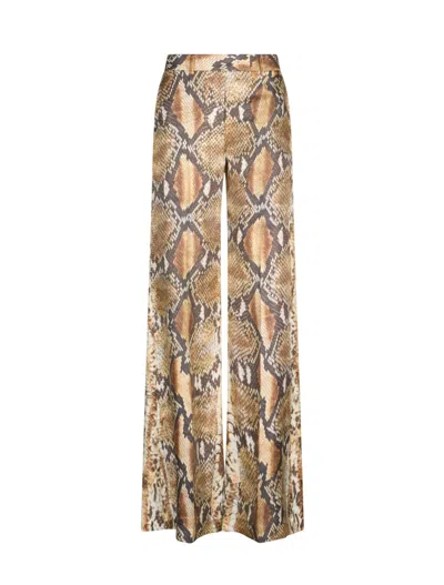 Roberto Cavalli Hose Mit Python-print In Brown