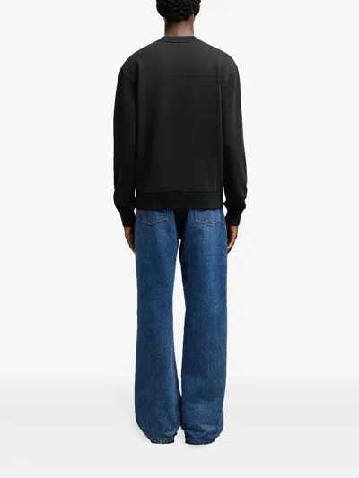 Ami Alexandre Mattiussi Ami Paris Ami De Coeur Wool Crewneck Sweater In Black