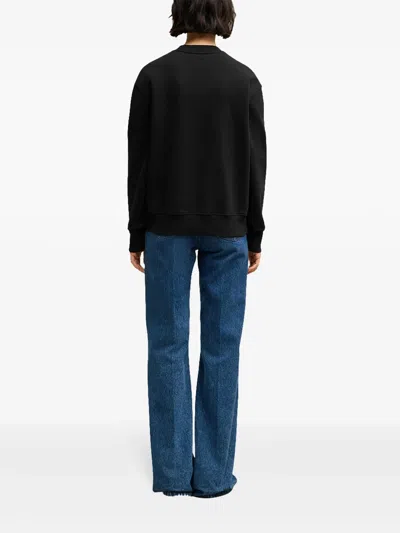 Ami Alexandre Mattiussi Ami Paris Ami De Coeur Wool Crewneck Sweater In Black