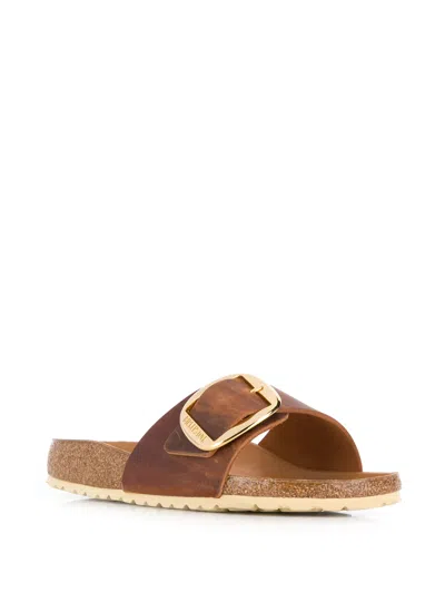 Birkenstock Madrid Big Buckle 1006525 Sandals Unisex Cognac Slide Gal1709 In Multi