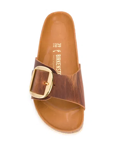 Birkenstock Madrid Big Buckle 1006525 Sandals Unisex Cognac Slide Gal1709 In Multi