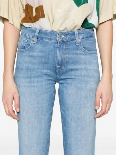 Seven Calie Straighnt Cropped Jeans In Clear Blue