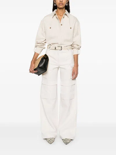 Iro Cotton Shirt With Long Sleeves And Collar In Beige