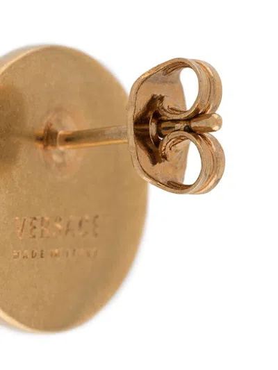 Versace Tribute Medusa Stud Earrings In Golden