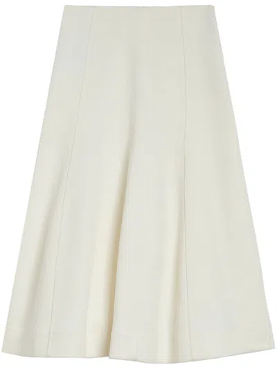 Jil Sander Flared A-line Midi Skirt In White