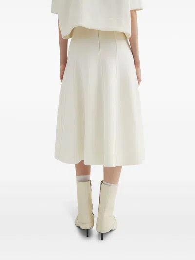 Jil Sander Flared A-line Midi Skirt In White