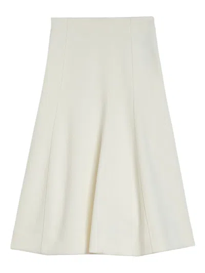 Jil Sander Flared A-line Midi Skirt In White