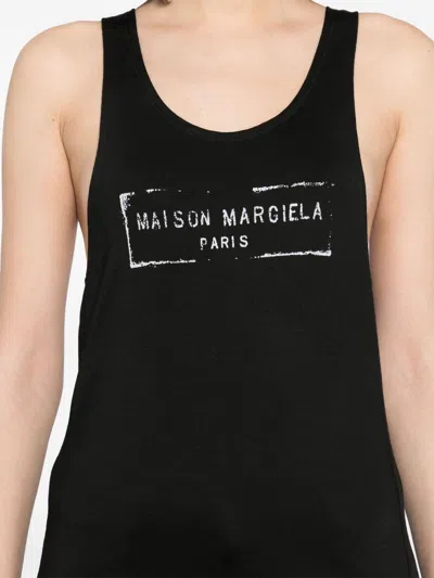 Maison Margiela Sleeveless Cotton Jersey Top In Black