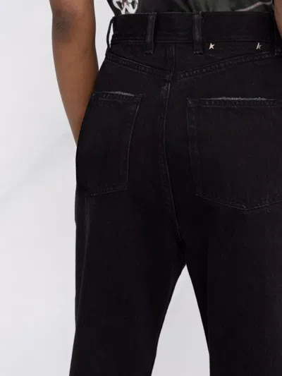 Golden Goose Logo-patch Straight-leg Trousers In Black