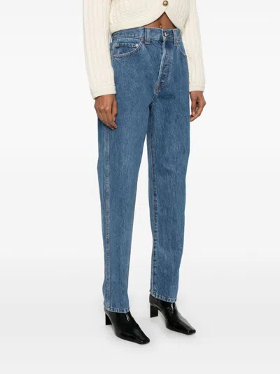 Khaite Corben Straight-leg Jeans In Blue