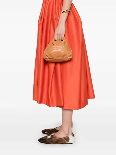 Hereu Bombon Small Leather Handbag In Camel
