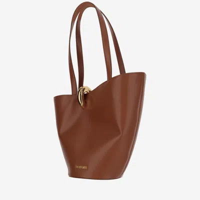 Jacquemus Le Bambola Moyen Leather Shoulder Bag In Light Brown