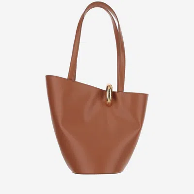 Jacquemus Le Bambola Moyen Leather Shoulder Bag In Light Brown
