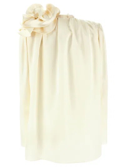 Magda Butrym Silk Blouse With V-neck In Neutral
