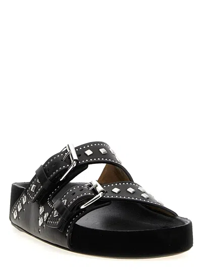 Isabel Marant Leather Sandals With All-over Stud Detail In Black