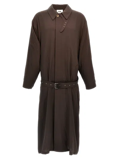 Magliano Sophisticated Waist Belted Coat In Brown