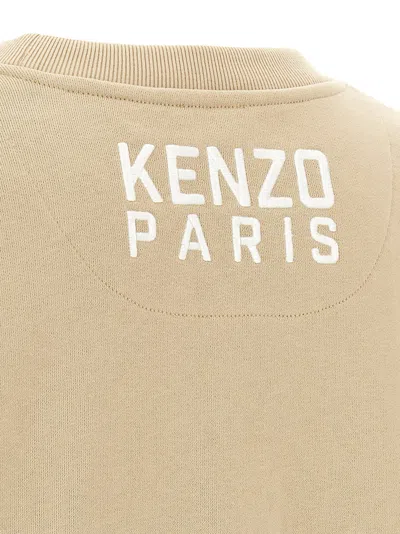 Kenzo 'happy Tiger' Crew Neck Sweatshirt In Beige