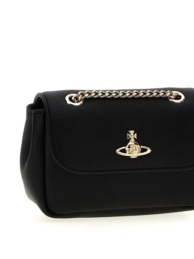 Vivienne Westwood Purse Chain-link Strap Gold-tone Hardware In Black