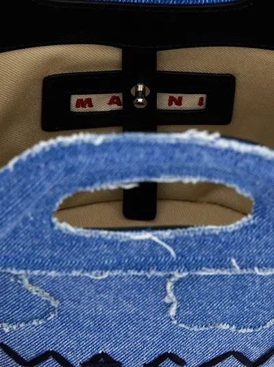 Marni Women's Denim Micro Tropicalia Handbag In Light Blue