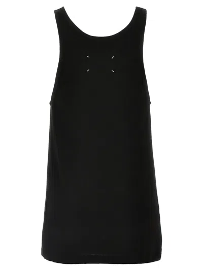 Maison Margiela Logo Stamp Tank Top In Black