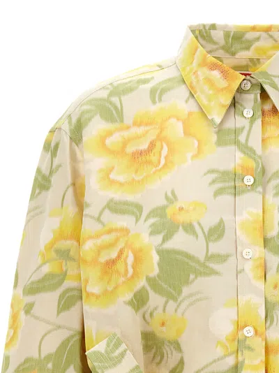 Kenzo 'sleeve Kimono Peonies' Dress In Multicolor