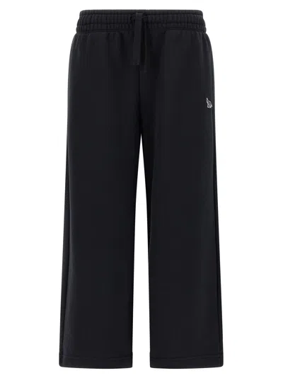 Maison Kitsuné 'fox Cub' Elastic Waistband Joggers With Side Pockets In Black