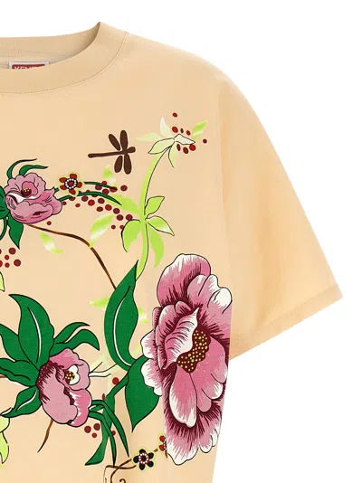 Kenzo 'floral Graphic Kimono Sleeve Dress' In Pink