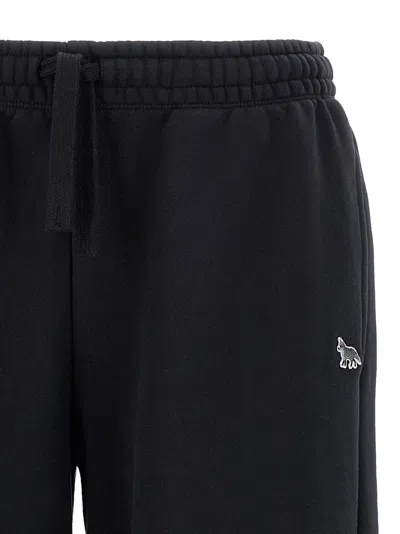 Maison Kitsuné 'fox Cub' Elastic Waistband Joggers With Side Pockets In Black