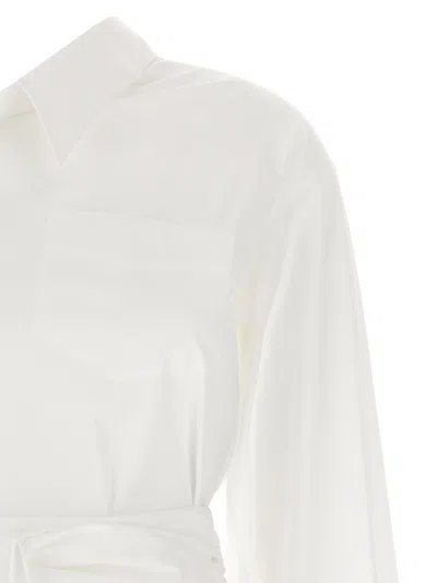 Moschino One-shoulder Stretch Poplin Shirt In White