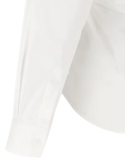 Moschino One-shoulder Stretch Poplin Shirt In White