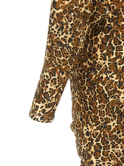 Isabel Marant Cleora Asymmetric Belted Leopard-print Stretch-silk Dress In Multicolor
