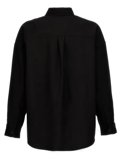 Marni Cool Wool Shirt With Contrast Stitching Shirt And Blouse Black In Black
