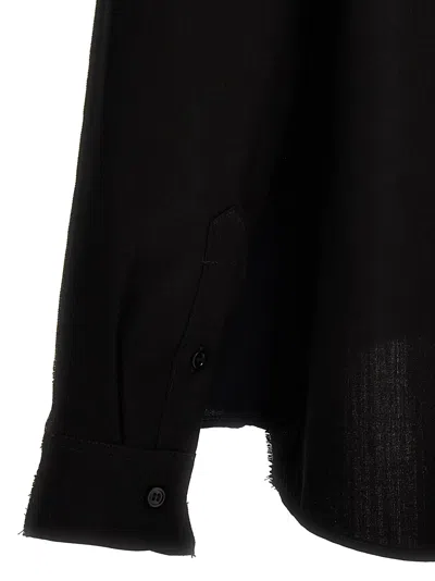Marni Cool Wool Shirt With Contrast Stitching Shirt And Blouse Black In Black