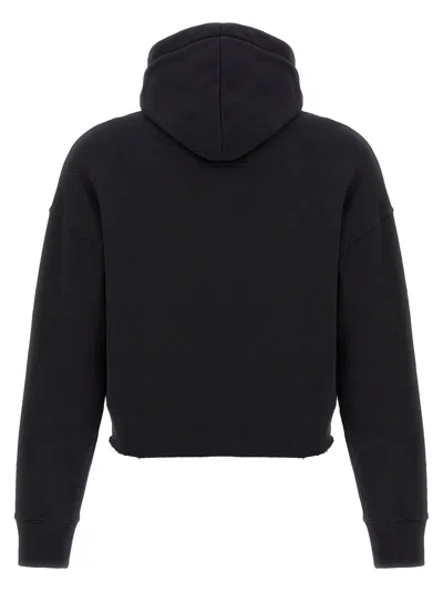 Givenchy Cropped Sweatshirt Hooded Kangaroo Pocket In Black