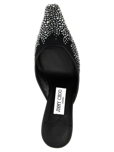 Jimmy Choo Vivi 65 Mesh Embellished Mules In Black