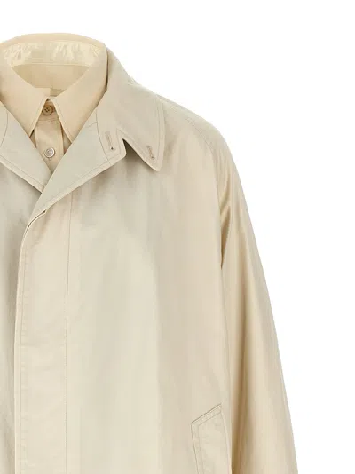 Maison Margiela Cotton Trench Coat With Point Collar And Side Pockets In Multi