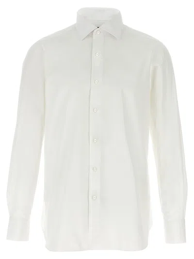 Finamore 1925 Timeless White Button-down Shirt With Structured Collar In White