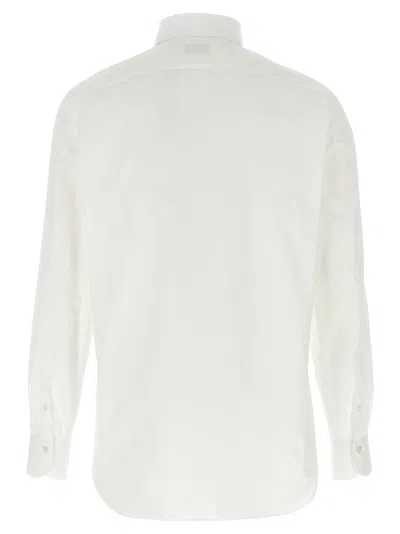 Finamore 1925 Timeless White Button-down Shirt With Structured Collar In White