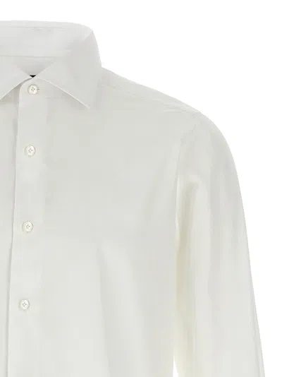 Finamore 1925 Timeless White Button-down Shirt With Structured Collar In White