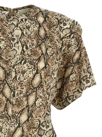 Isabel Marant 'animal Print Lightweight Top With Short Sleeves' In Multicolor